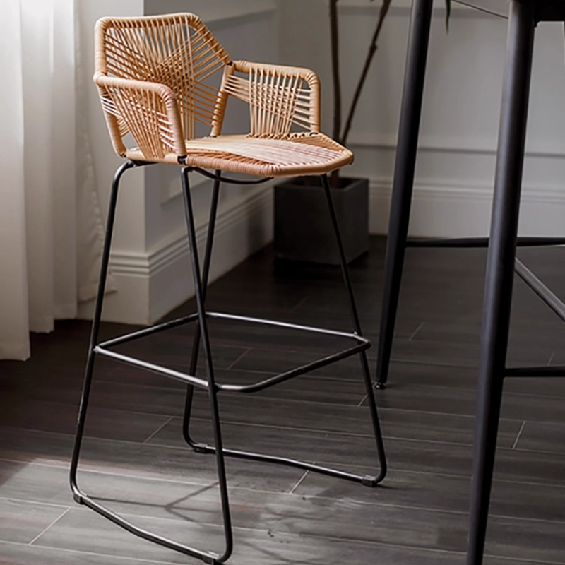 Outdoor Furniture Iron - Kursi Bar Rotan Skandinavia Kursi Konter
