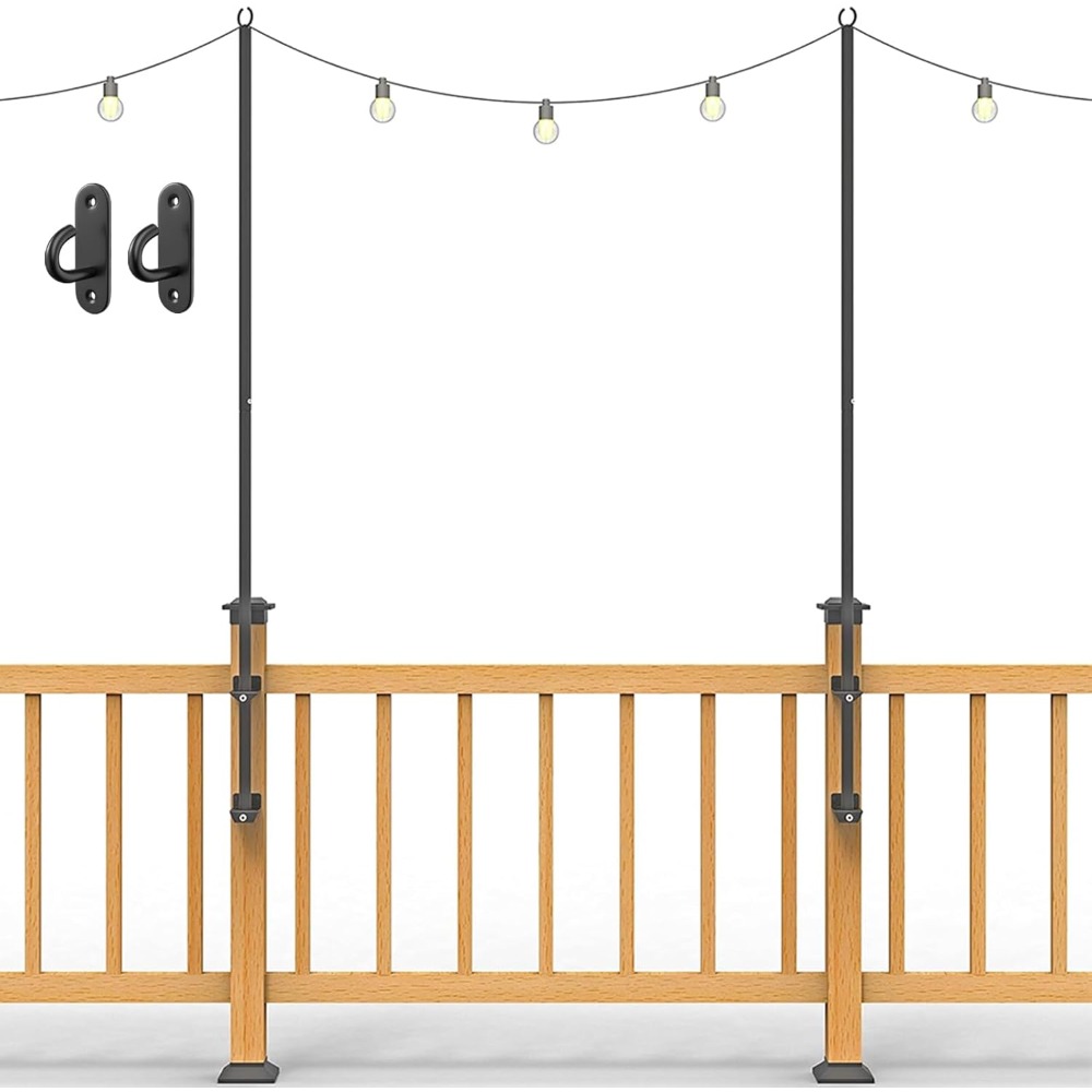 Outdoor Furniture Set - 2 tiang lampu string - tiang