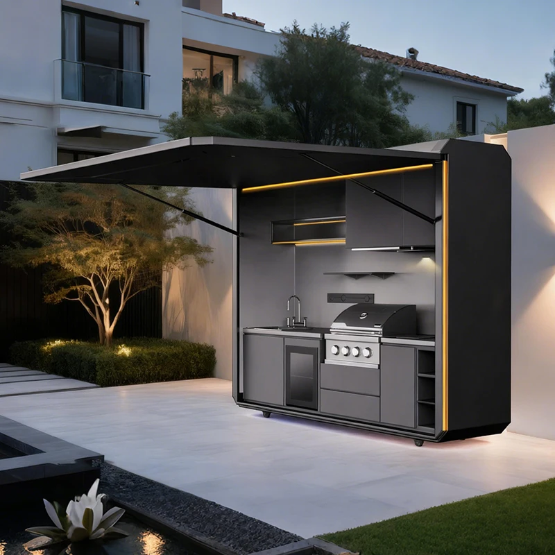 Outdoor Furniture Kitchener - Dapur Pulau Modern Kustom dengan Keran,