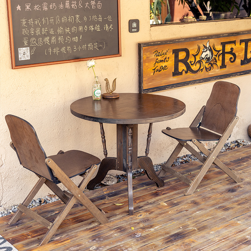 Outdoor Furniture Shop - Meja Makan Retro Meja Bundar dan