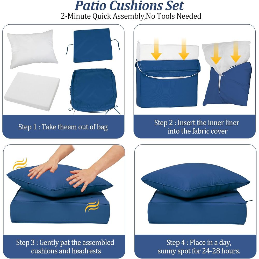 Set 4 Bantalan Kursi Dalam Rua - Outdoor Furniture Set ulasan dan harga