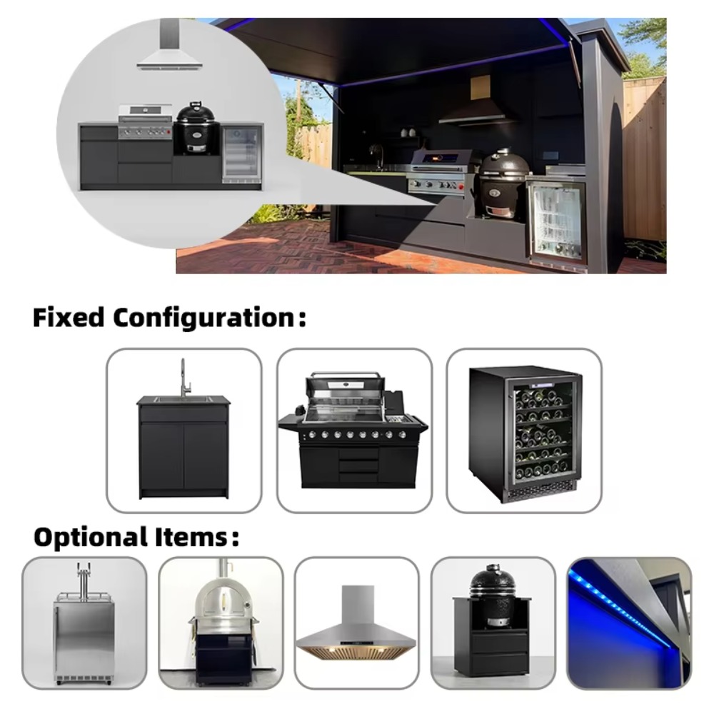 Modul Dapur Luar Ruangan Baja  - Outdoor Furniture Kitchener ulasan dan harga