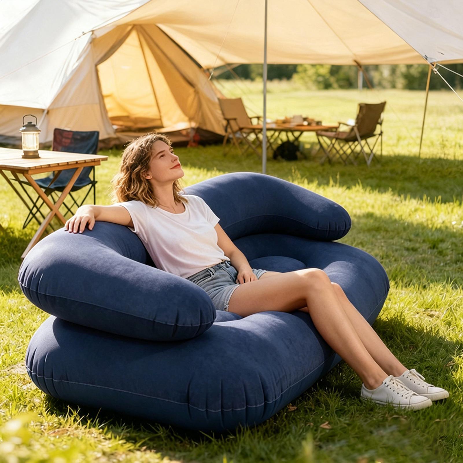 Sofa Angin Tiup Ganda Dua Dudu - Outdoor Furniture Heavy Duty ulasan dan harga