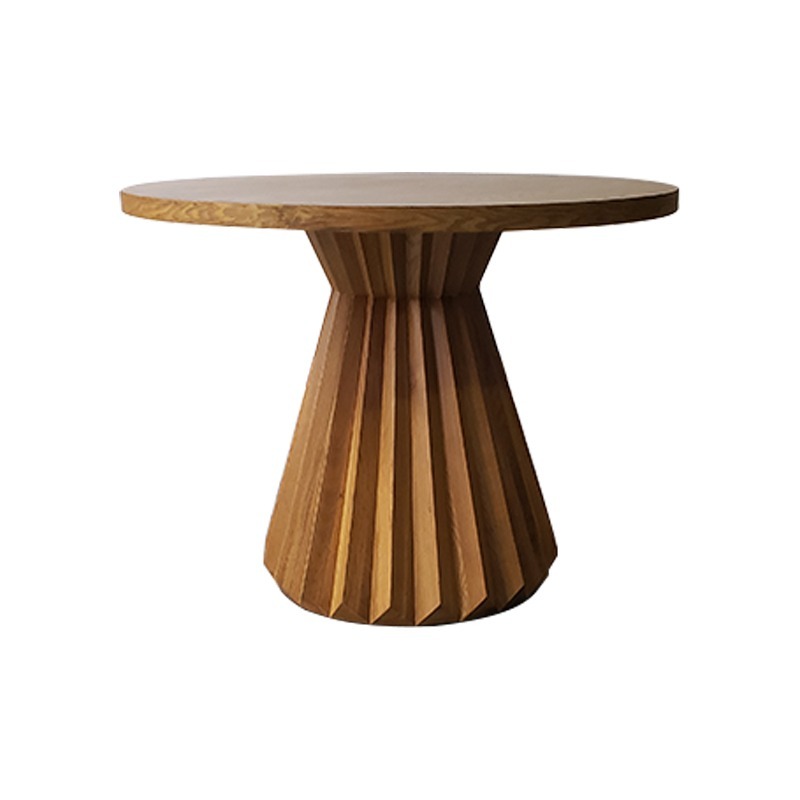 Meja Makan Bundar Modern Kayu  - Outdoor Furniture Cafe ulasan dan harga